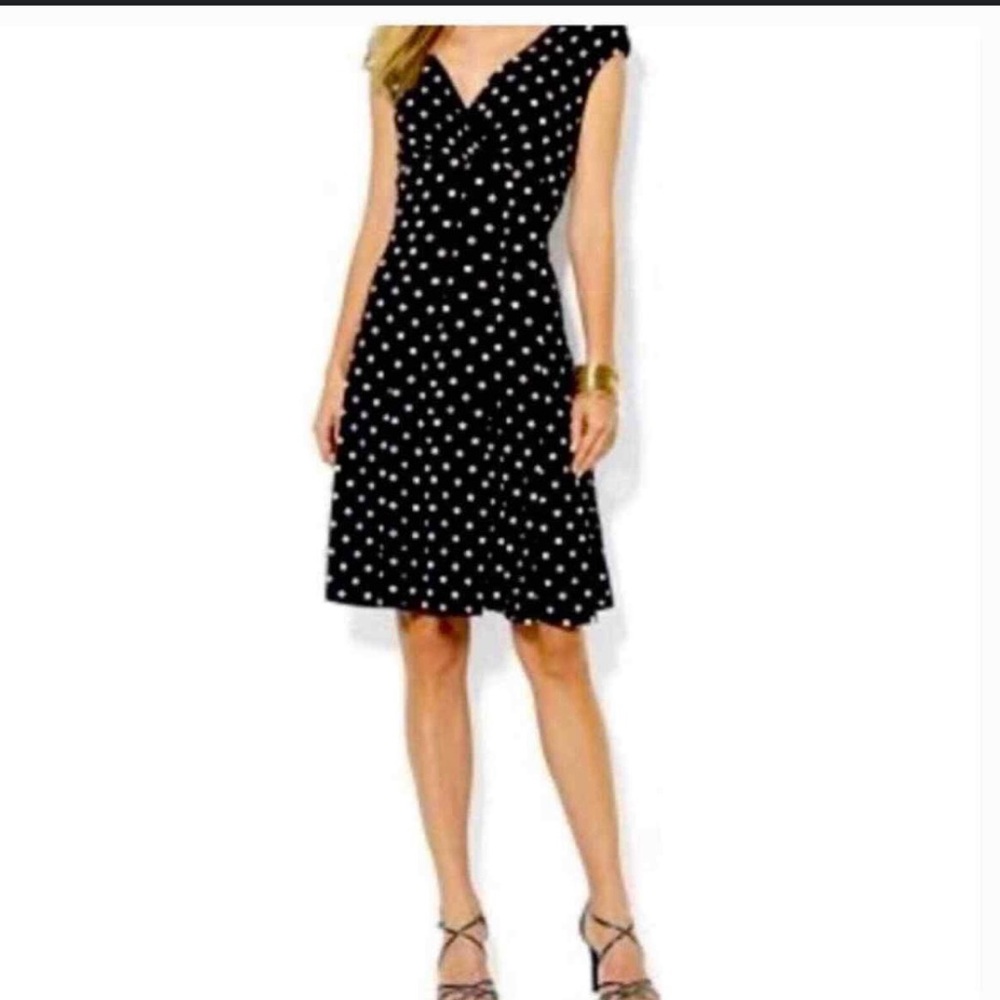 Ralph Lauren Polka Dot A Line Dress Size 4